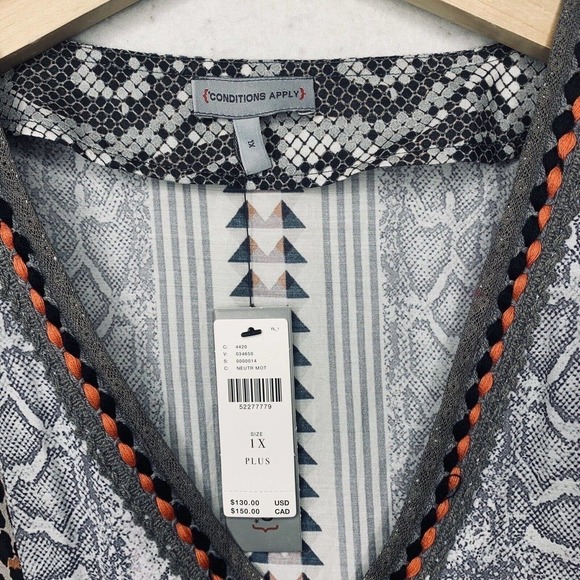 Anthropologie Conditions Apply Luca Tasseled Tunic Womens Plus Size 1X NWT $130 - Picture 12 of 16